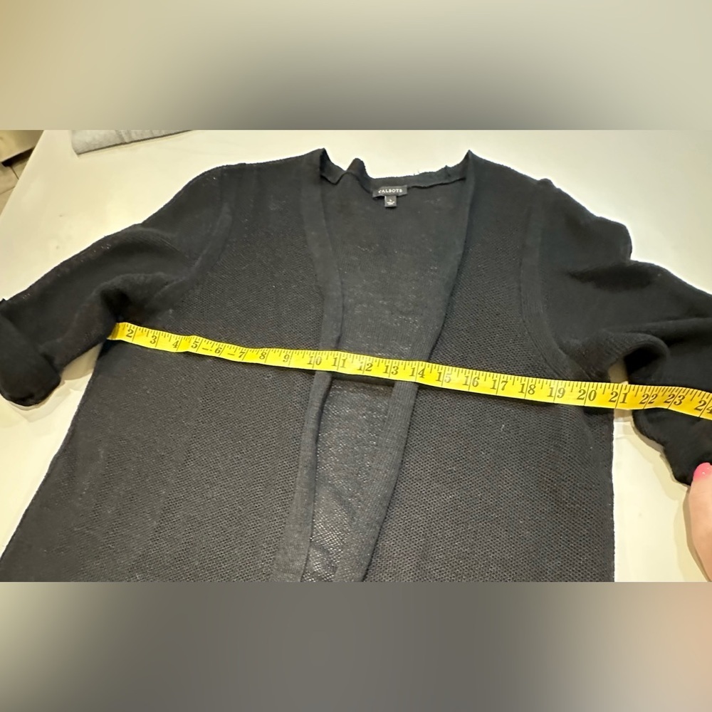 Talbots Black Open Front Cardigan Size Large - image 4